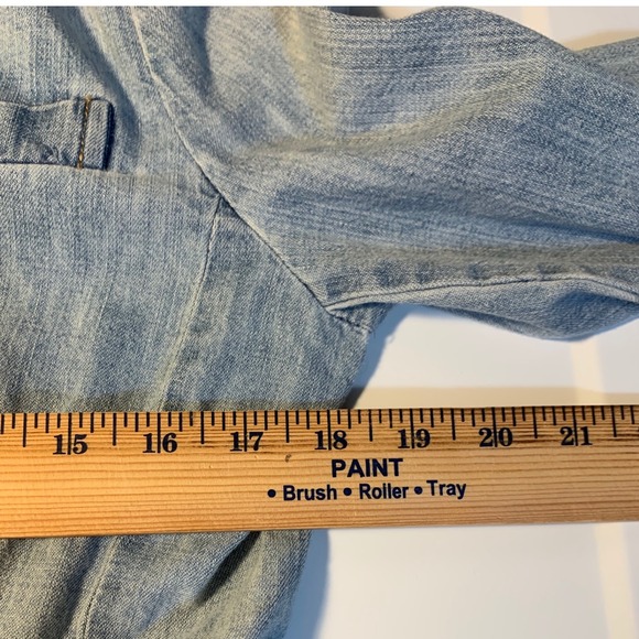 VTG Lauren Jeans Co. Ralph Lauren cotton denim blazer Jacket PM boho cottagecore - Picture 9 of 10